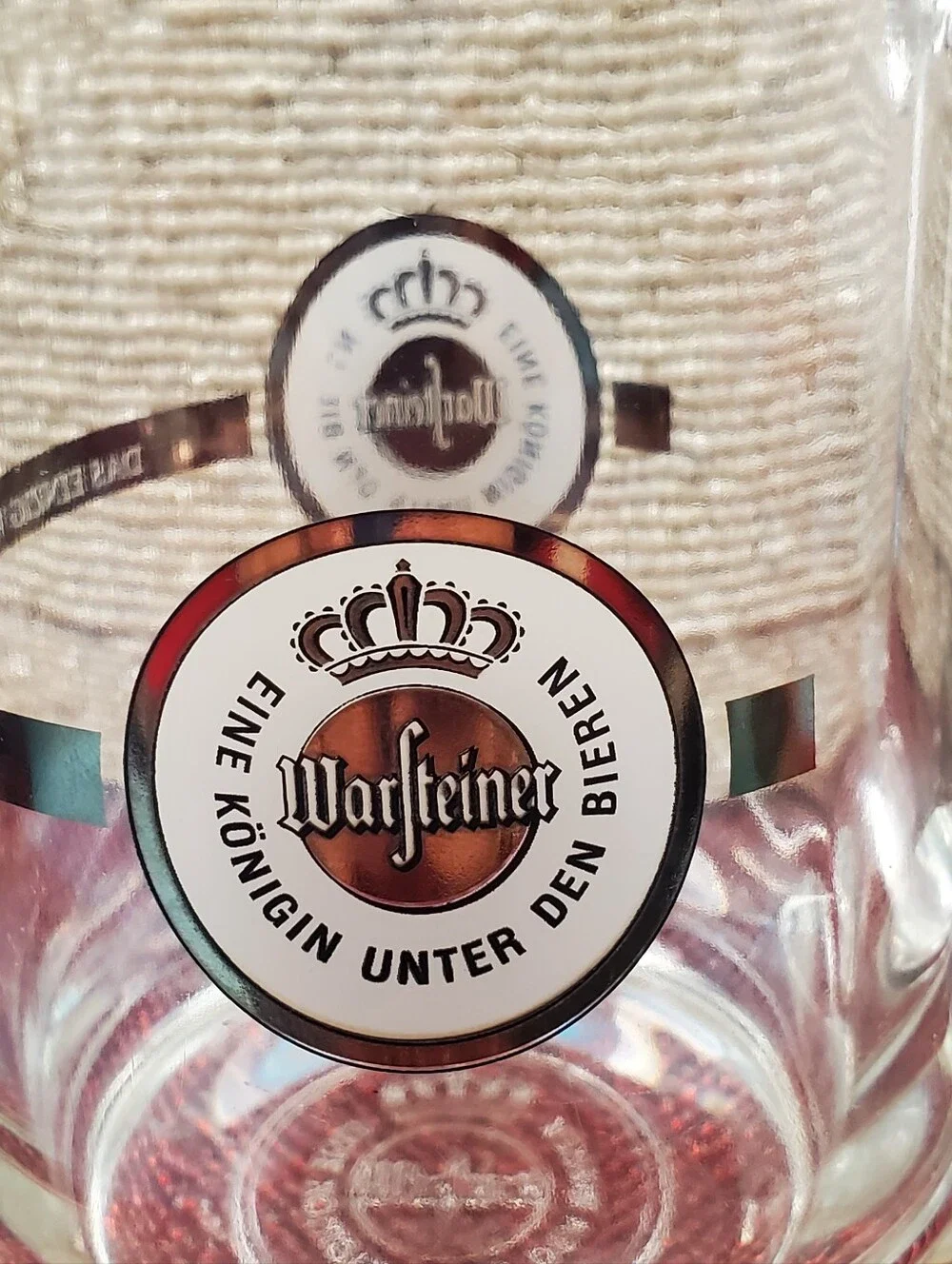 Authentic collectible Warsteiner glass beer mug 0.5l / 18 ounces (C21)